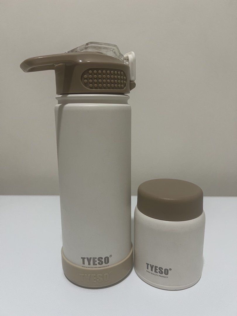Tyeso Tumblers (White&Mocha) (Category: Water Bottles & Tumblers) located in Quezon City. Submitted by anjela_ong (Listing ID 1444221648, Image 1). Description: Tyeso with side handle and with straw (1200ml) - SOLD PHP500 for these two: Tyeso with straw (530ml) Tyeso mini container (200ml) Loc: Kamuning, QC Shipping via Lalamove or Grab Thanks! 🙂.