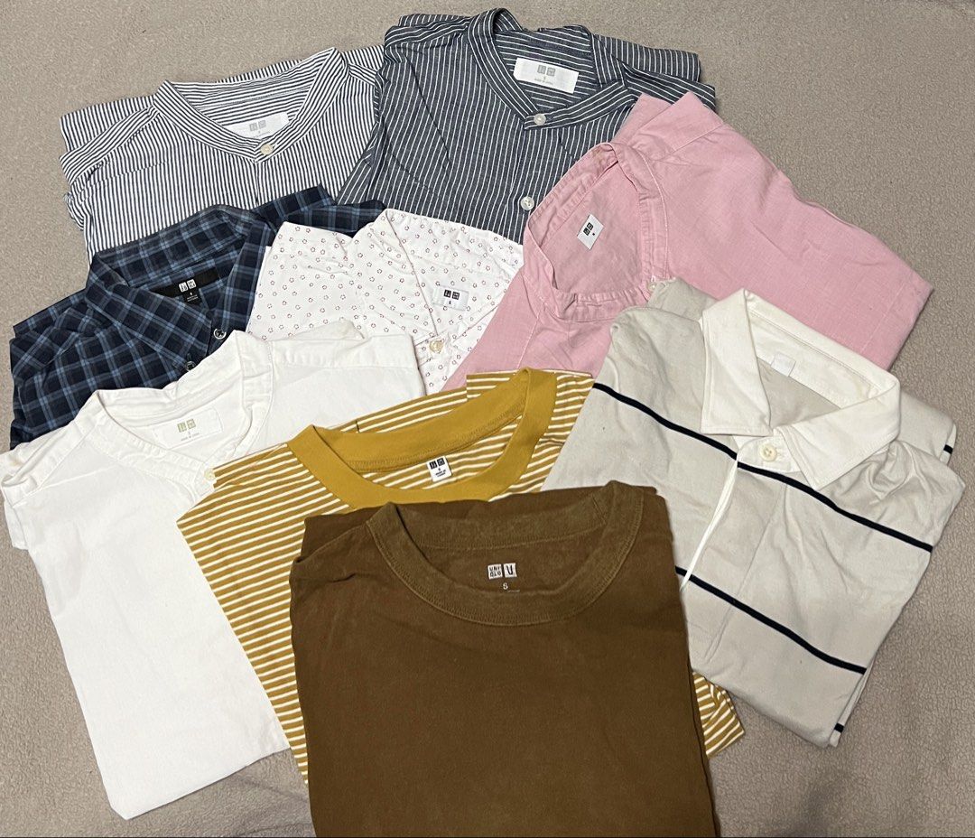 Uniqlo T-shirts and Shirts Bundle (Category: Tshirts & Polo Shirts ) located in Manila. Submitted by goodfindkix (Listing ID 1448484490, Image 2). Description: - Bundle of Uniqlo T-shirts and Uniqlo Polo - Various colors and styles: plain, stripes, patterned - All items are size Medium (M) and Small (S) - Ideal for casual outfits or as layering pieces - Check photos for the exact items included in the bundle -can sell also in bundle All small siz