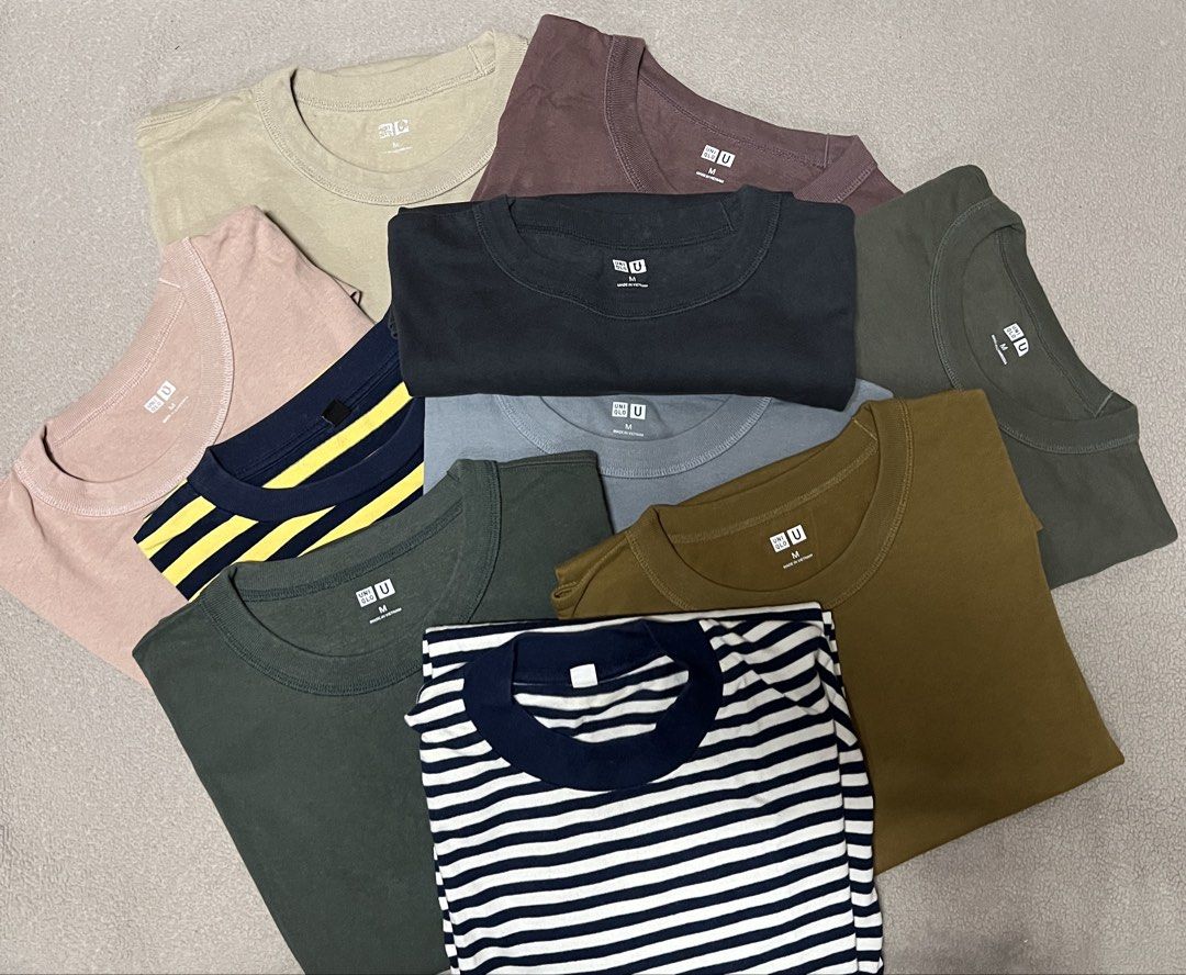 Uniqlo T-shirts and Shirts Bundle (Category: Tshirts & Polo Shirts ) located in Manila. Submitted by goodfindkix (Listing ID 1448484490, Image 1). Description: - Bundle of Uniqlo T-shirts and Uniqlo Polo - Various colors and styles: plain, stripes, patterned - All items are size Medium (M) and Small (S) - Ideal for casual outfits or as layering pieces - Check photos for the exact items included in the bundle -can sell also in bundle All small siz