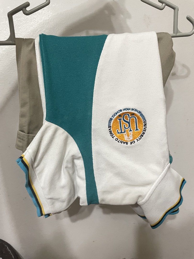 UST SHS UNIFORM - TYPE A, TYPE B, PE (Category: Blouses) located in Manila. Submitted by lwnhh (Listing ID 1448678905, Image 2). Description: type A polo - medium (1): ₱400 type B polo - small (1): ₱300 type B shorts - medium (1): ₱250 PE shirt - medium (1): ₱250 PE jogging pants - large (1): ₱300 - all in good condition - ready to be worn ✅ 🟨 mop: gcash, bdo, or cash if meet up 🟨 mod: lalamove or ust/frassati meet up only!.