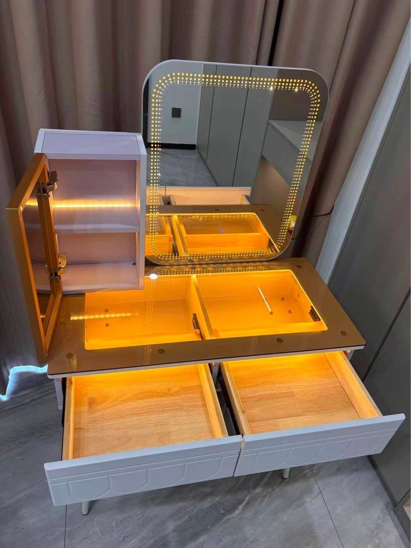 Vanity Dresser with Led Mirror and Stool (Category: Tables & Sets) located in Valenzuela. Submitted by jhagonzales (Listing ID 1448562089, Image 2). Description: .