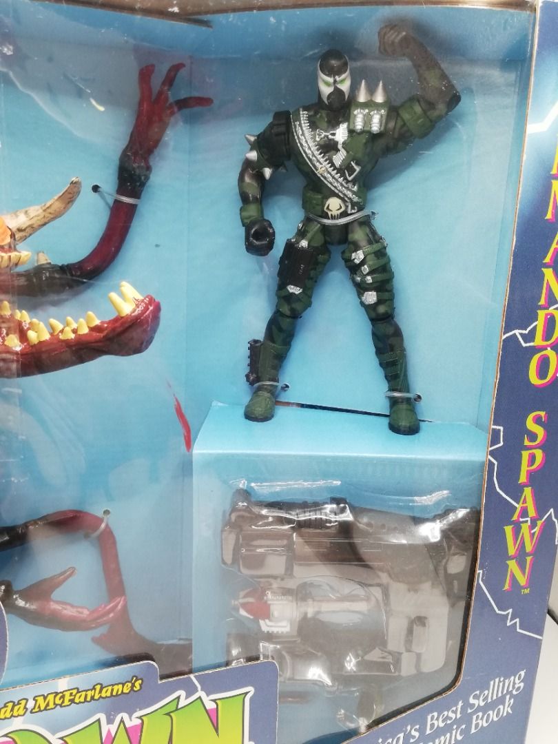 Vintage 1995 McFarlane Spawn Commando Spawn vs Violator Collectors Gift Set (Complete / Open Box) (Category: Figurines & Statues) located in Davao. Submitted by angiesvintagetoyshoppe (Listing ID 1448547194, Image 3). Description: Selling a rare, vintage 1995 Todd McFarlane’s Spawn "Commando Spawn vs. Violator" Collectors Gift Set Limited Edition. A classic grail piece from the golden era of 90s action figures. PRODUCT DETAILS & CONDITION: - Stat