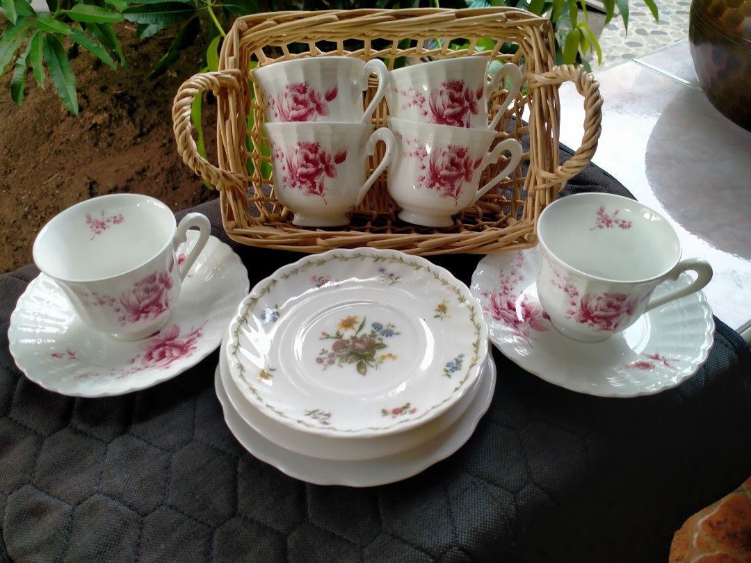 Noritake take all price 850 (Category: Coffee & Tea Tableware) located in Manila. Submitted by margeventa (Listing ID 1448586445, Image 1). Description: Stored unused/no issue 6 Noritake cups studio collection 2.5" tall/2.7" mouth wide 2 Noritake studio collection pair saucers 5.2" 4 mix brand flower design saucers take all price: 850 buyer shoulders sf Location:Cainta.