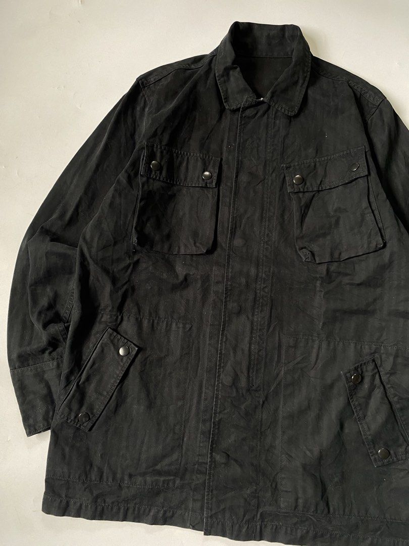Vintage Herringbone Utilitarian Military Field Jacket (Category: Coats, Jackets and Outerwear) located in Baguio. Submitted by the_gunstore (Listing ID 1448676082, Image 3). Description: Size tagged: M Issue: None Width:21.5 Length:31 Shoulder:17 Sleeve:25.