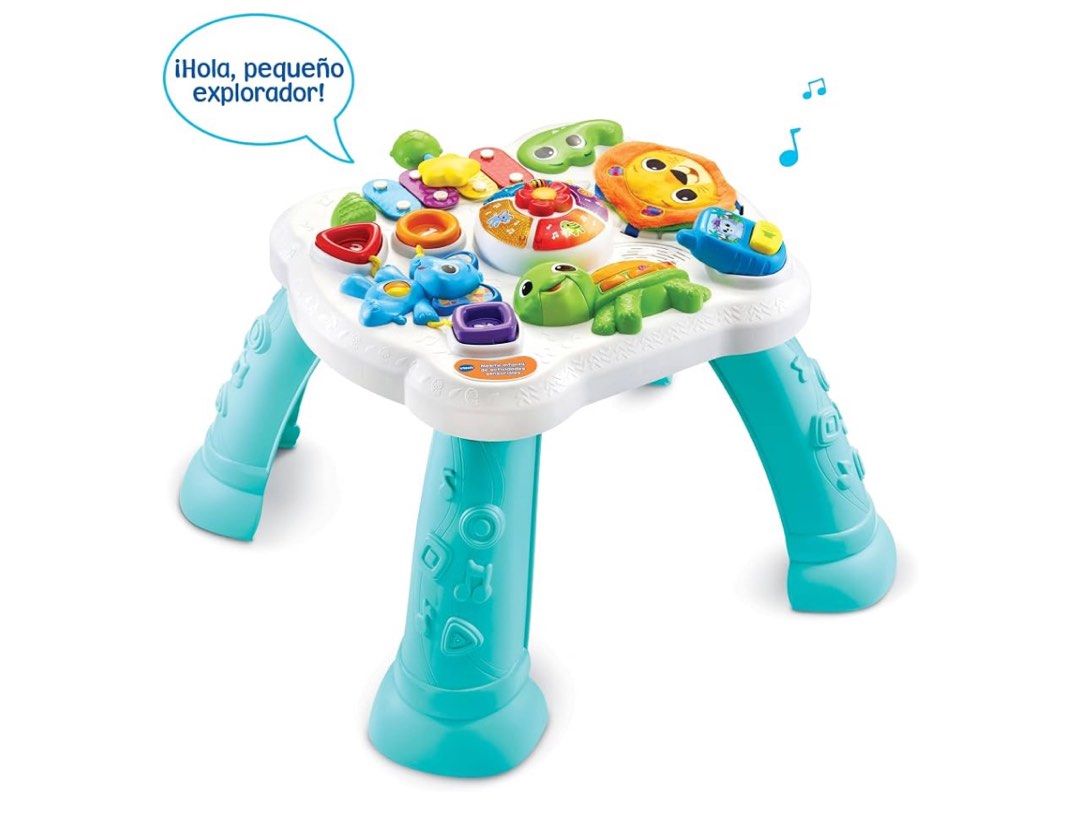 VTech 嬰兒學習活動桌 （分類：兒童傢具 - 桌子及椅子）位於 Hong Kong。 由 mscc0001 提交（商品編號 1448510313，圖片 3）。簡介： VTech 嬰兒學習活動桌，有好多聲同音樂。有好多動物造型，小朋友玩得開心。可以拆咗對腳變活動板。適合9-36個月BB玩。有兩個遊戲模式，教顏色、數字同埋動物。。