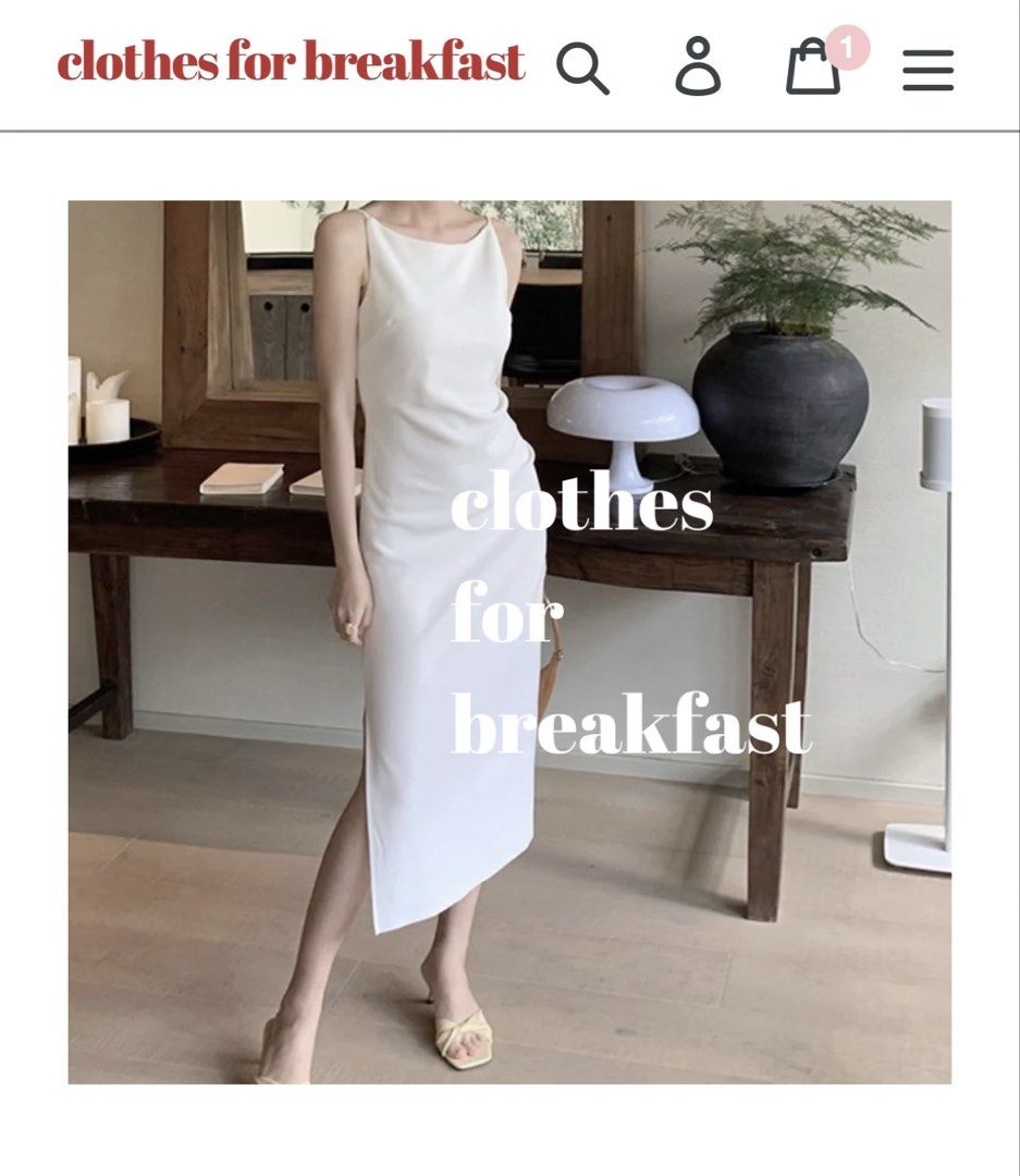 White long dress with slit (Category: Dresses) located in Quezon City. Submitted by katlyn07 (Listing ID 1448568825, Image 1). Description: Clothes for Breakfast | Lisbon Midi Dress size Small (can fit to medium) .