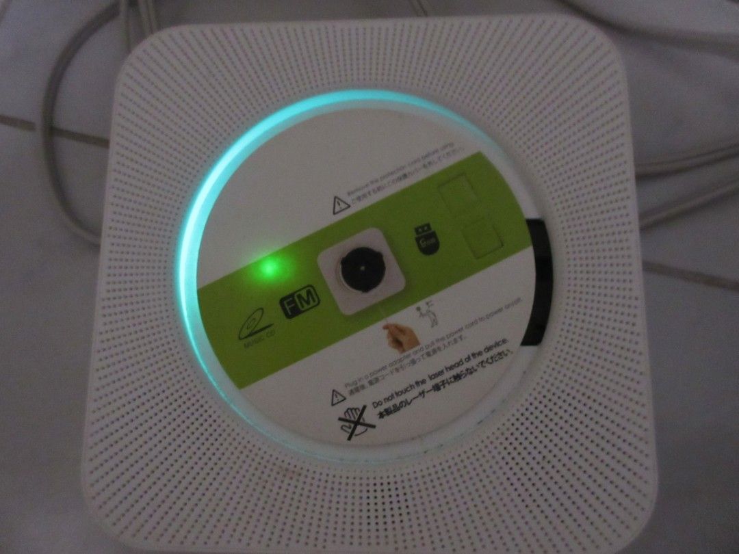 White Wall Mounted CD Player (Batteries Included) (Category: Portable Music Players) located in Manila. Submitted by declutterby.sophie (Listing ID 1448643340, Image 2). Description: FOR SALE WHITE WALL MOUNTED CD PLAYER WITH BLUETOOTH, FM RADIO, USB PORT, AND REMOTE. note : It works perfectly fine. The audio it produces sounds good as new! and before I turn it over to buyer, lilinisan and sanitize ko rin siya so di siya dusty and dugyot. STRICTL