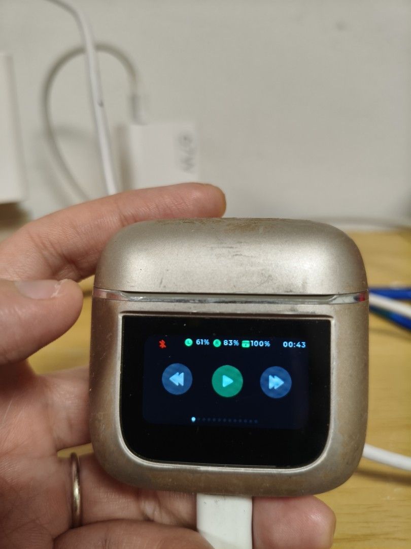 Wireless Earbuds with Charging Case and Display