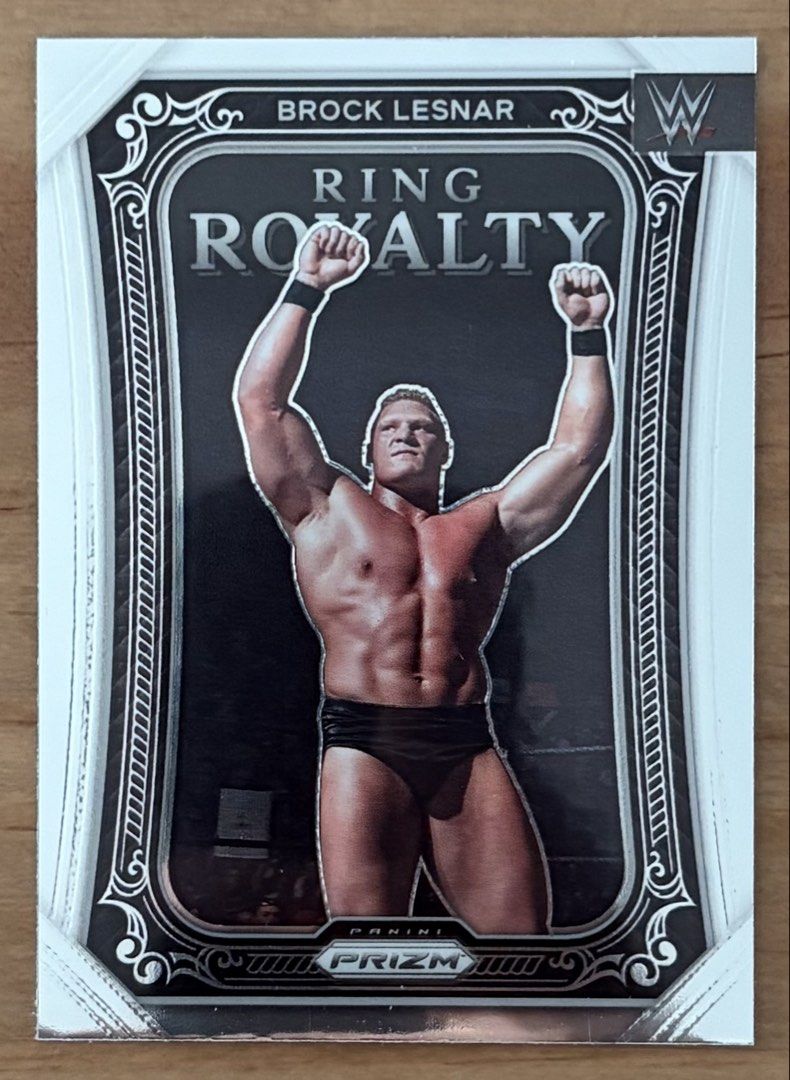 WWE Cards | Brock Lesnar | Ring Royalty '23 (Category: Raw Singles) located in Manila. Submitted by cardlab (Listing ID 1448695521, Image 1). Description: Items are 💯 authentic/original/legit. About The Card: • Prizm '23 • Card No. 14 • Insert: Ring Royalty FOR: • Cards ₱99 and below with Card Sleeves • Cards ₱100 and up with Used Toploader • ₱10 for Bnew Tops Packaging (If Shipping): ✔️ Plastic cover ✔️ Cardboard ✔️ Bubble wrap NOTE: • Cards ar