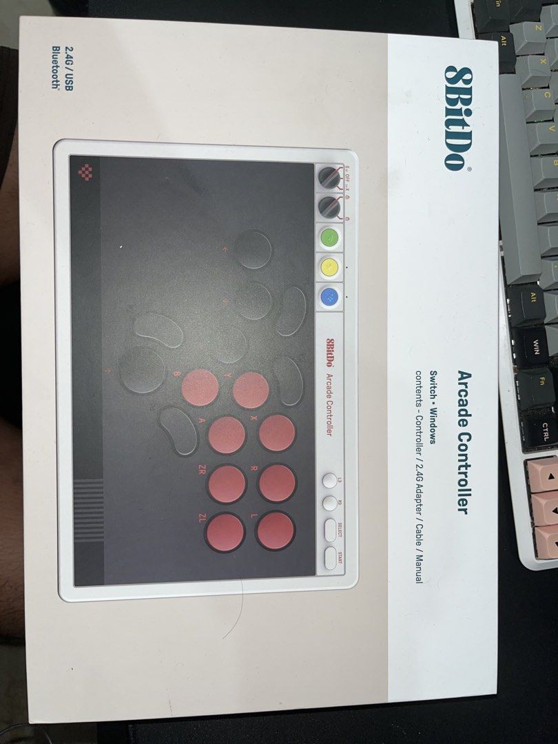 8BitDo Arcade Controller for Switch/Windows (Category: Controllers) located in Antipolo. Submitted by gentlelion-763a (Listing ID 1453154160, Image 1). Description: - 8BitDo Arcade Controller - Connects via 2.4G USB or Bluetooth - Compatible with Nintendo Switch and Windows - Perfect for arcade gaming - Package includes: Controller, 2.4G adapter, cable, and manual Bought around April this year, no issues, pristine condition Loc: Antipolo or QC ca