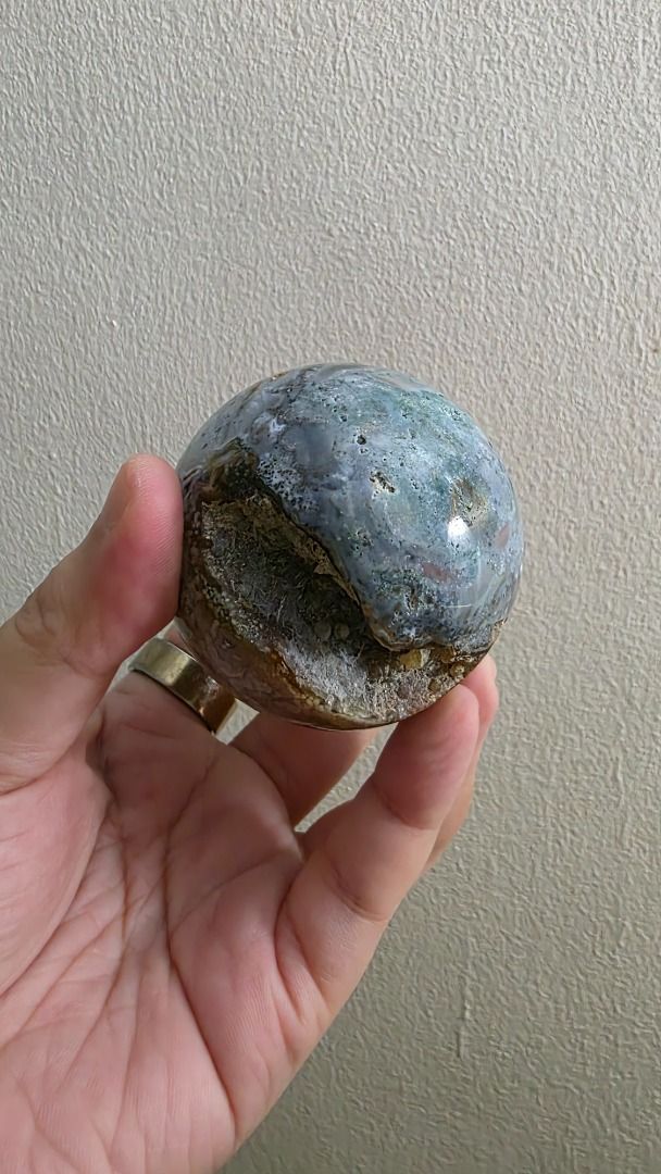 8th Vein Ocean Jasper Sphere (7.5in) (Category: Other Home Decor) located in Makati City. Submitted by magsff (Listing ID 1453067211, Image 3). Description: * Aids in stress relief and healing emotional trauma * Brings feelings of joy, peace, and positivity * Guides you on your process of self-discovery & acceptance * Promotes relaxation and stress relief.