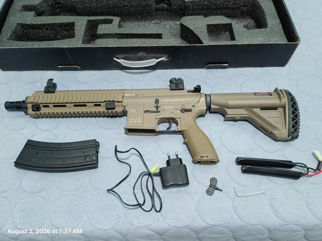 Airsoft Rifle (Category: Action & Battle Toys) located in Cotabato. Submitted by happyeagle.415ba1 (Listing ID 1453234963, Image 1). Description: Airsoft rifle, all stock and slightly used. includes battery with charger and original packaging box.