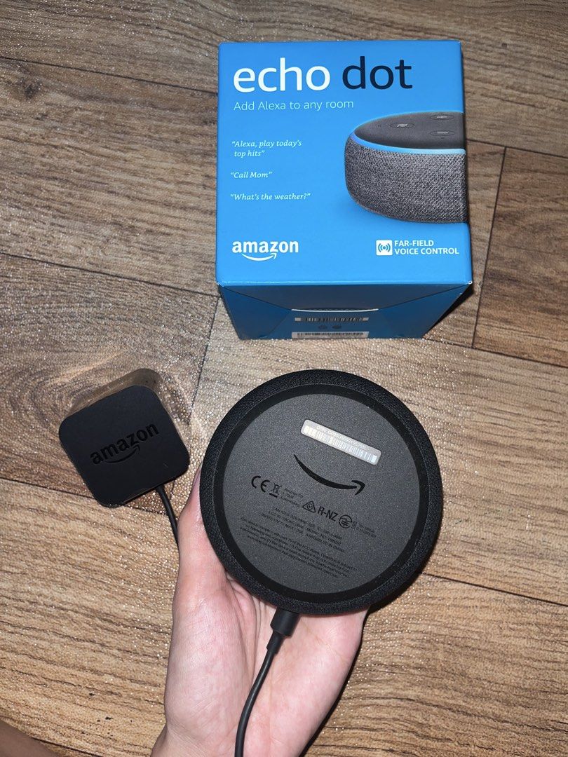 Amazon Echo Dot (3rd Gen) Smart Speaker with Alexa (Category: Soundbars, Speakers & Amplifiers) located in Caloocan City. Submitted by trishaarcinas1414 (Listing ID 1453095801, Image 3). Description: - Amazon Echo Dot (3rd Generation) - Works with Alexa for voice control - Play music, check weather, and more - Includes power adapter - Comes with original box - Easy to add Alexa to any room.