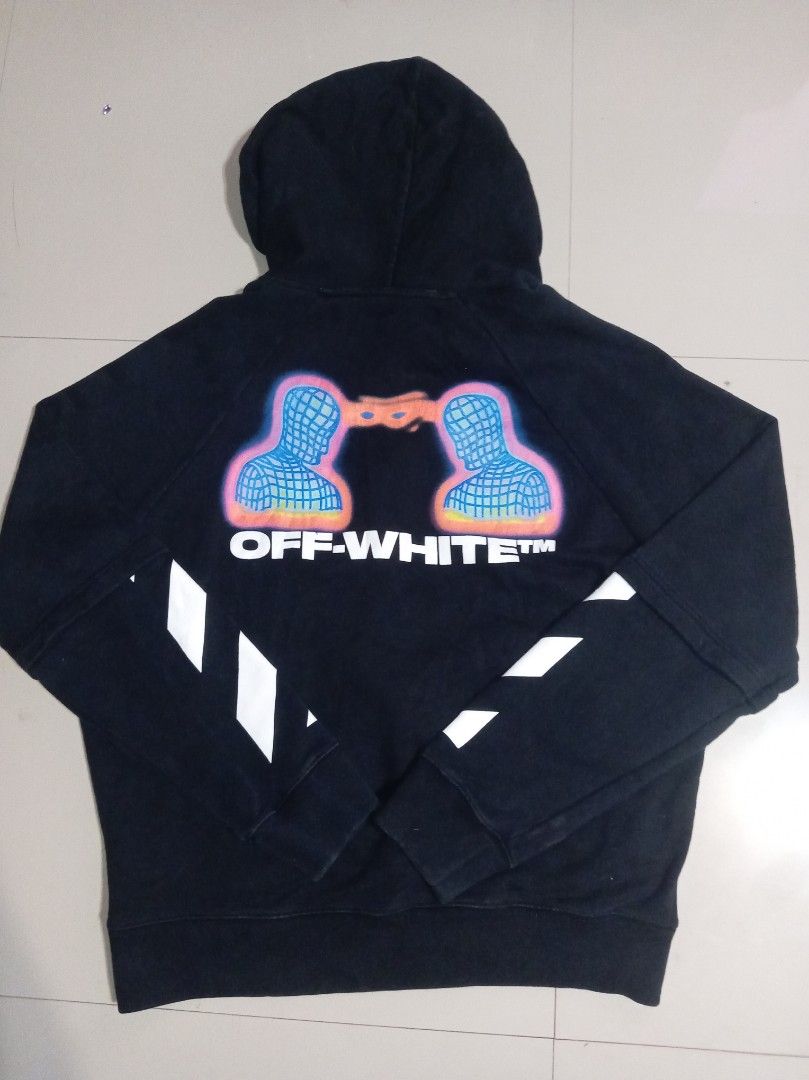 Authentic Off-White Thermo Double Sleeve Hoodie (Category: Luxury Apparel) located in Andop. Submitted by source8600 (Listing ID 1453137424, Image 2). Description: Authentic Offwhite hoodie 27x 19 9 or better color rate.