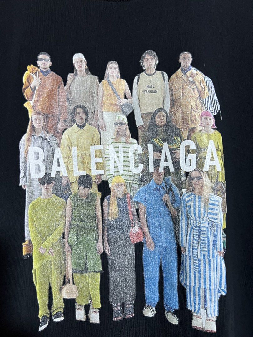 Balenciaga Models Design Black Shirt (Category: Tshirts & Polo Shirts ) located in Manila. Submitted by thriftpoint99 (Listing ID 1453216542, Image 3). Description: 24x29 Issue hole and hairline print Good condition.