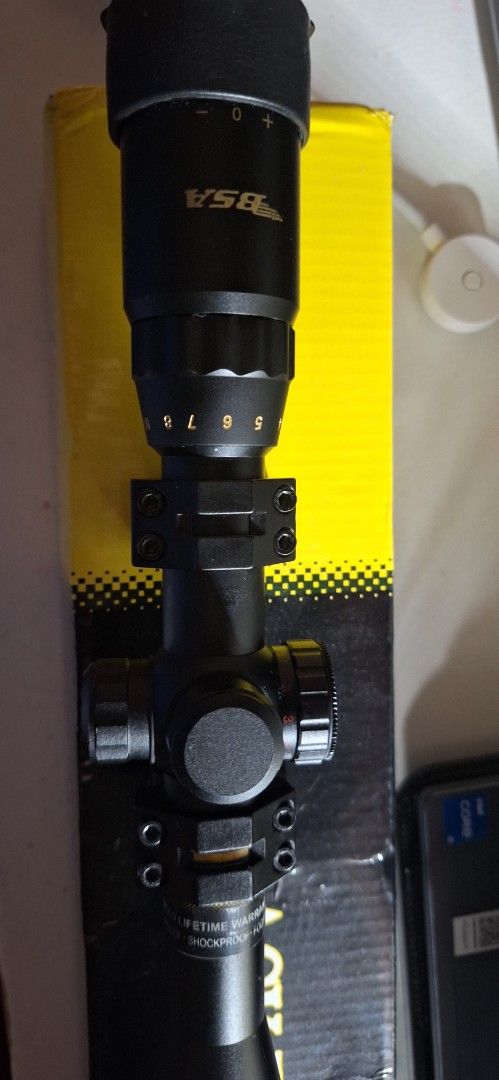 BSA Black Powder Rifle Scope (Category: Other Sports Equipment and Supplies) located in Cabuyao City. Submitted by lukeey.arenas (Listing ID 1453137068, Image 3). Description: - BSA Black Powder Scope - Includes mounts and lens cap - Original box and packaging included.