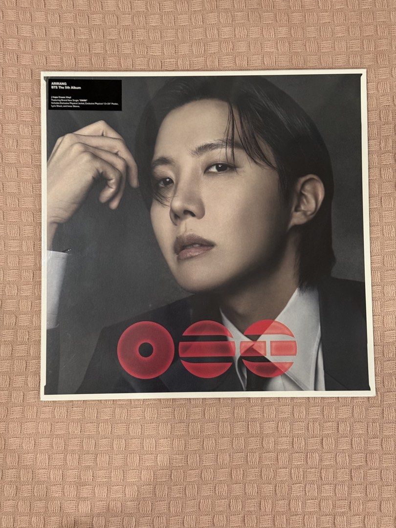 BTS Arirang Standard Vinyl - JHope (Category: Vinyls) located in Taytay. Submitted by altascloset (Listing ID 1453136147, Image 1). Description: - Brand New & Sealed - Features J-Hope on the cover - Full BTS group photo on the back - Authentic, bought directly from weverse.