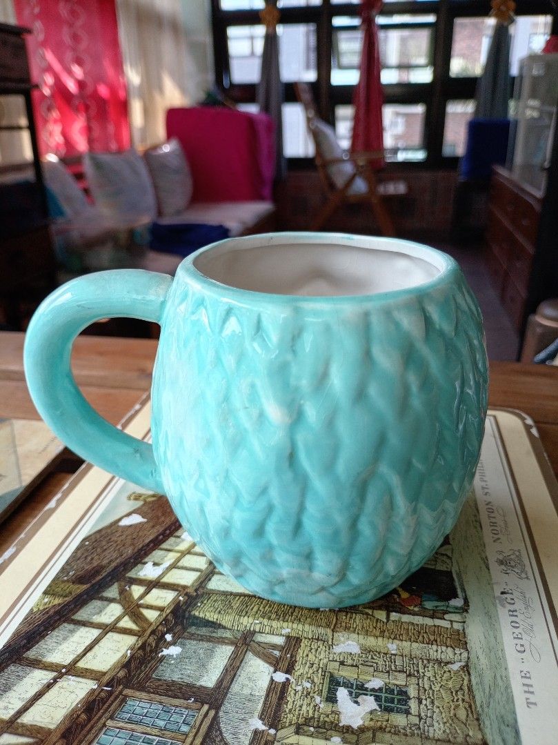 Cute Hedgehog Mushroom Ceramic Mug (Category: Coffee & Tea Tableware) located in Makati City. Submitted by meowmyella (Listing ID 1453062819, Image 3). Description: - Adorable hedgehog and mushroom design - Lovely teal color for handle and exterior - Ideal to use as pen holder - Adds a fun touch to any kitchen - with hairline, not recommended to use for your coffee Kindly send DM for more details #mug #mugcollector #mugcollection.