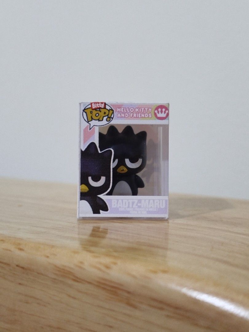 Funko Bitty Pop! Hello Kitty & Friends Badtz-Maru Figure (Category: Designer & Blind Box Toys) located in Quezon City. Submitted by luckycitrine (Listing ID 1453218116, Image 1). Description: - RFS: Not my preferred character from the Sanrio Bitty Pop! blind bag - Displayed only, in great condition - Ships via Grab/Lalamove from Novaliches or UP Technohub.