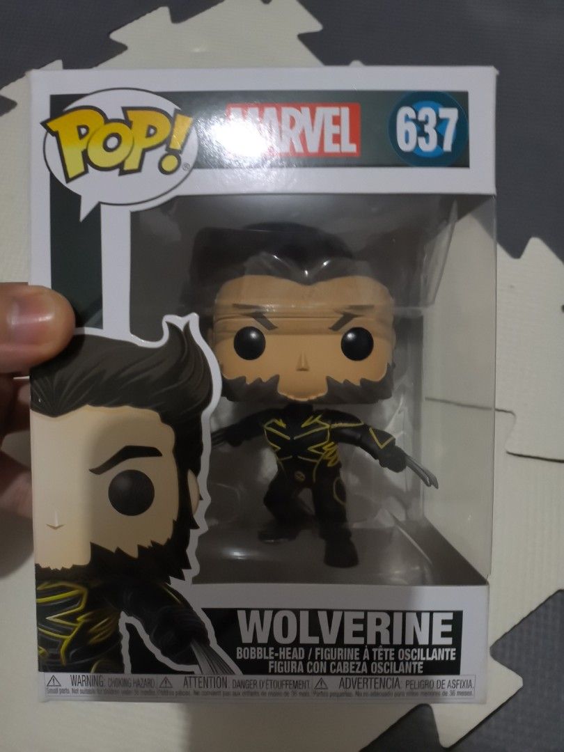 Funko Pop! Marvel Wolverine #637 (Category: Figurines & Statues) located in Manila. Submitted by eediso10 (Listing ID 1399519357, Image 2). Description: - Funko Pop! Wolverine figure - Features Wolverine in his black and gold suit - Includes iconic claws - Comes in original box - Ideal for Marvel and Funko Pop! collectors.