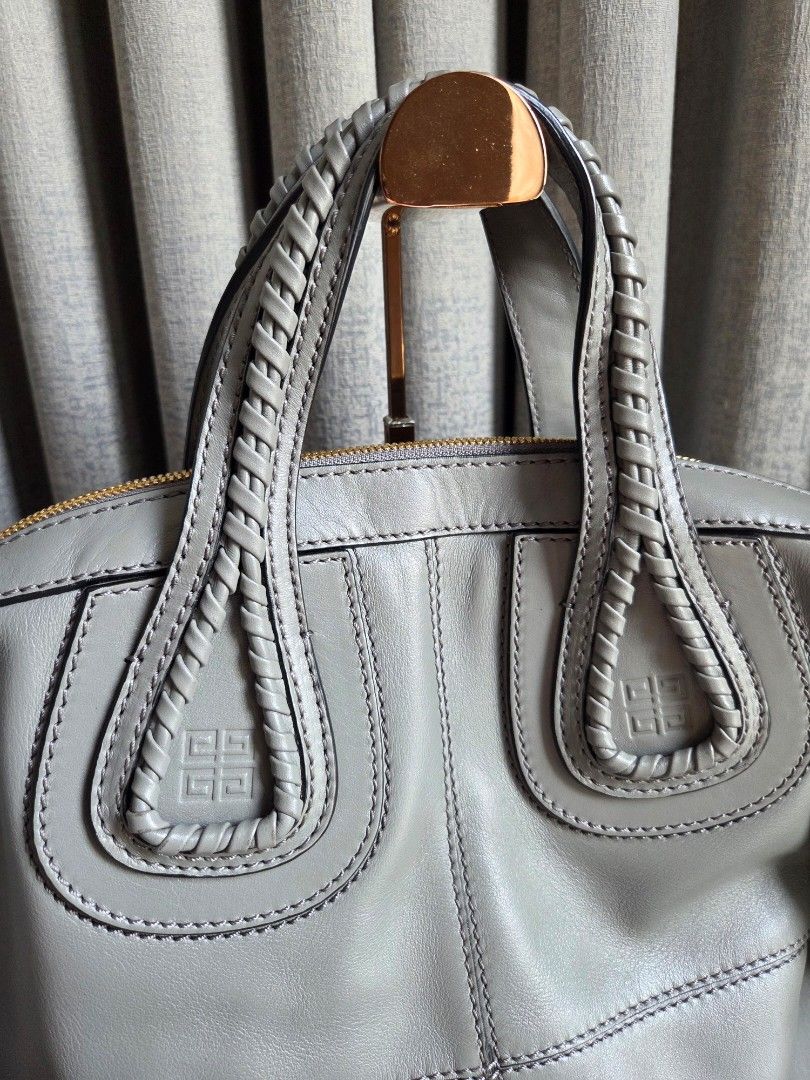 Givenchy Nightingale Medium Braided Limited Edition bag (Category: Luxury Bags & Wallets) located in Quezon City. Submitted by shop.mar.go (Listing ID 1453150651, Image 3). Description: like new, carried few times only Givenchy Nightingale medium gray with dust bag, leather swatch, and care booklet no flaws, no foul smell to mention.
