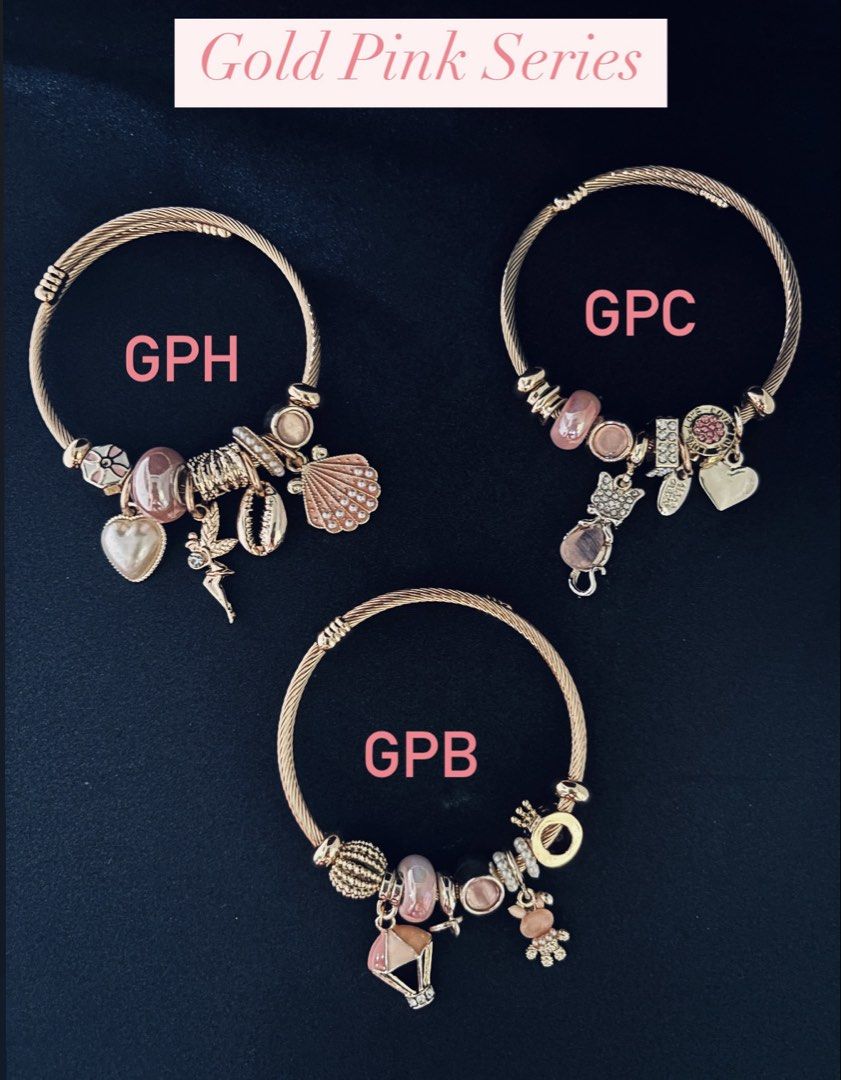 Gold/Silver Charm Bracelets - Blue/Pink Series (Category: Bracelets) located in Manila. Submitted by eunite1025 (Listing ID 1453083037, Image 2). Description: - Cute charm bracelets available - Choose from gold or silver finishes - Available in blue or pink themed charms - Designs include hearts, shells, animals, and travel icons - Mix and match to create your unique style - Great for gifting or treating yourself - pandora inspired only -.