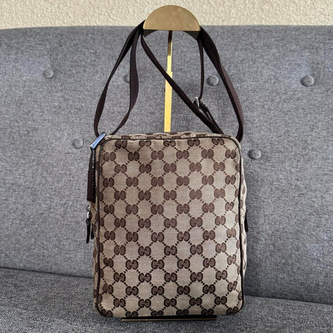 Gucci GG Monogram Canvas Crossbody Bag (Category: Luxury Bags & Wallets) located in Madrid. Submitted by jhunaceee (Listing ID 1453181145, Image 2). Description: - Authentic Gucci Crossbody Bag May issue rubs Di masyado kita Bag only.