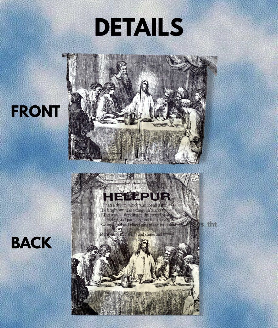 HELLPUR - The Last Supper Jacket (Category: Coats, Jackets and Outerwear) located in Makati City. Submitted by zus_tht (Listing ID 1453178395, Image 3). Description: - HELLPUR jacket with a striking all-over "The Last Supper" graphic print. .