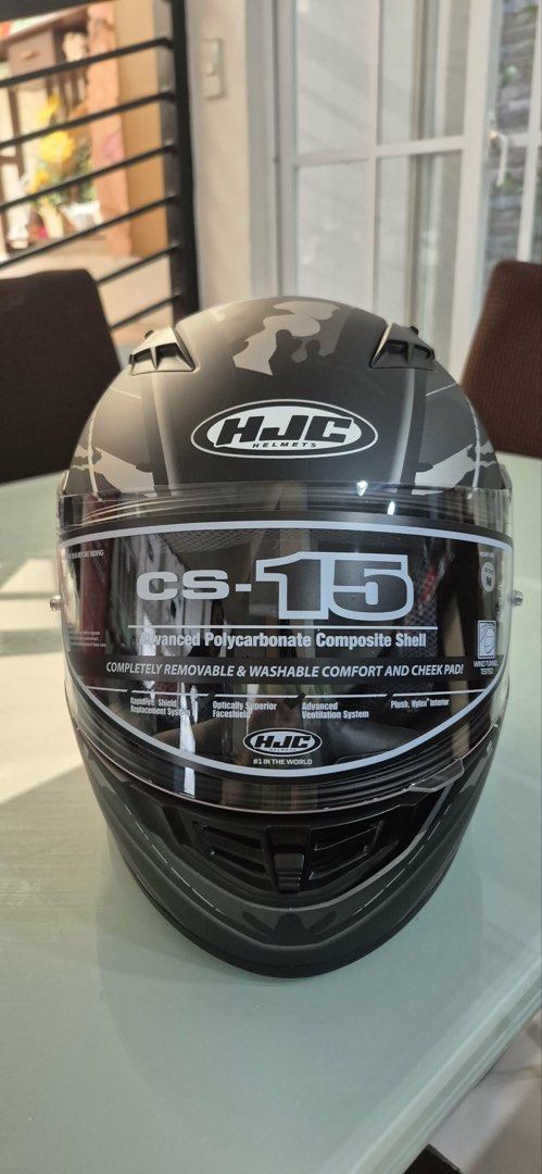 HJC CS-15 Helmet (Medium) (Category: Everything Else Others) located in Pasig City. Submitted by levirelli (Listing ID 1453195380, Image 1). Description: - HJC CS-15 Camo Full Face Motorcycle Helmet - Advanced Polycarbonate Composite Shell - Removable and Washable Comfort & Cheek Pads - Rapid-Release Shield Replacement System - Optically Superior Face Shield - Advanced Ventilation System - Plush HJC Interior - Stylish Camo Design.