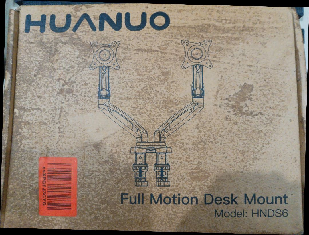 Monitor Mount (DUAL) (Category: Other Accessories) located in Quezon City. Submitted by sh32026 (Listing ID 1453194514, Image 1). Description: - HUANUO Full Motion Dual Monitor Desk Mount(Model HNDS6) - Brand New (still in box with carrier) - Full motion design for flexible positioning - Supports monitors weighing 4.4 to 14.3 lbs each - Enhances workspace organization and ergonomics - Effortlessly adjust for perfect viewing angles Key Specificati