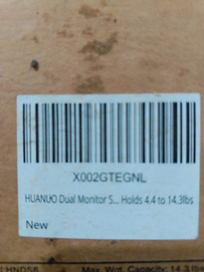 Monitor Mount (DUAL) (Category: Other Accessories) located in Quezon City. Submitted by sh32026 (Listing ID 1453194514, Image 2). Description: - HUANUO Full Motion Dual Monitor Desk Mount(Model HNDS6) - Brand New (still in box with carrier) - Full motion design for flexible positioning - Supports monitors weighing 4.4 to 14.3 lbs each - Enhances workspace organization and ergonomics - Effortlessly adjust for perfect viewing angles Key Specificati