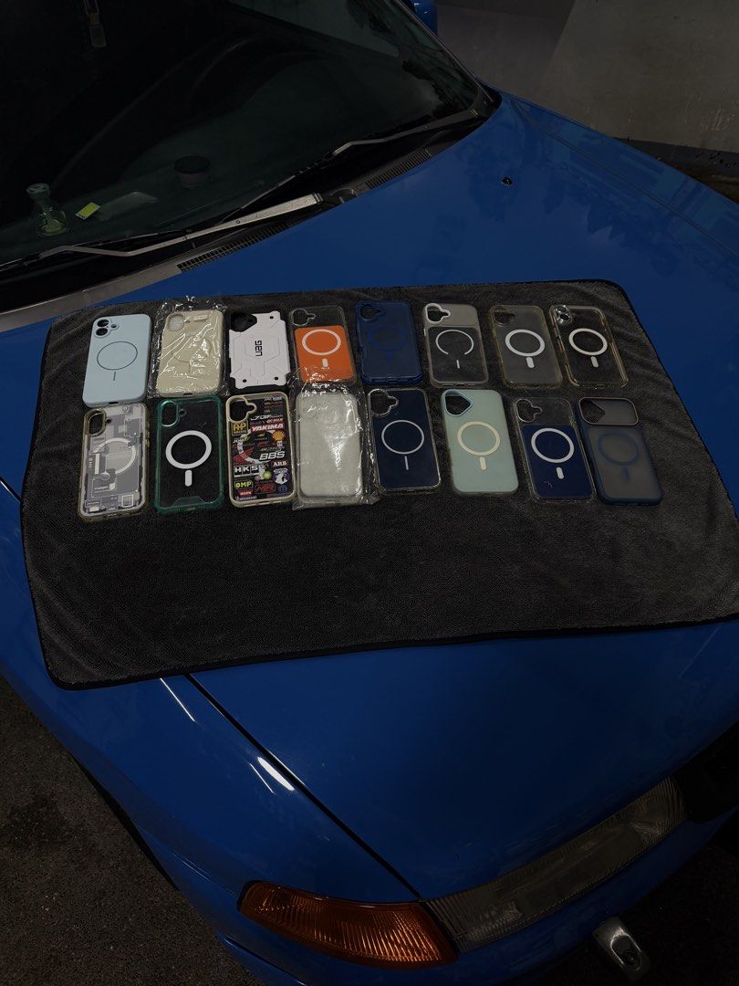 Iphone 16 plus case all take (Category: Cases & Sleeves) located in Manila. Submitted by papi26_28 (Listing ID 1453205476, Image 2). Description: - Variety of iPhone 16 plus cases take all 1500 - Options include clear cases. - Solid color choices: blue, orange, light green. - Cases with unique designs. - Includes a durable UAG case. - Mix and match to refresh your phone's look..