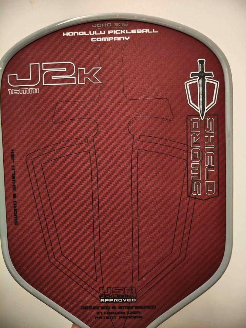 J2K Sword & Shield 16mm Pickleball Paddle (Category: Racket and Ball Sports) located in Plaridel. Submitted by rubyarcea (Listing ID 1453136751, Image 2). Description: FOR SALE ❗️ Honolulu Pickleball Company J2K+ Paddle ₱8,000 nego • Sword & Shield Model • Bought from Pickle Lab SM North Edsa for ₱11,000 last February. • 16mm Thick • Includes Protective Paddle Cover • Has an over grip and edge tape • 9.0/10 condition, used only 3 times a month in
