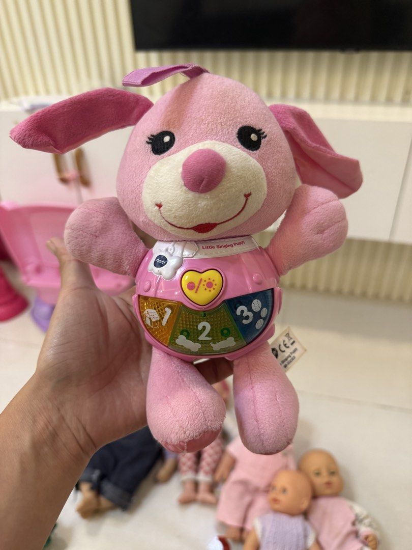LeapFrog Scout, VTech Puppy & Bear, Baby Dolls Bundle (Category: Infant Playtime) located in Bacolod City. Submitted by drjessicaa26112 (Listing ID 1453061289, Image 3). Description: - Bundle includes: LeapFrog Scout, VTech Little Singing Puppy, VTech Little Singing Bear - Also includes a few baby dolls - All toys are in good, pre-loved condition - Perfect for toddlers and young children - Offers hours of fun and educational play.