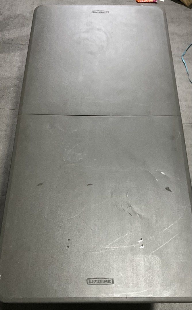 Lifetime foldable table (brown) (Category: Outdoor Furniture) located in Makati City. Submitted by bastetandfriends (Listing ID 1453161659, Image 1). Description: Sturdy and foldable table.