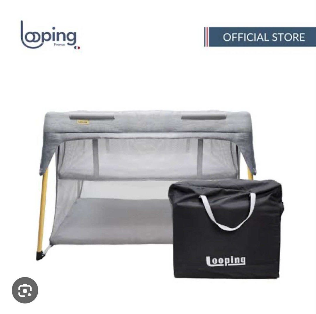 Looping Pack and Play Crib / Playpen (Category: Cots & Cribs) located in Valenzuela. Submitted by __prelovedbyjd (Listing ID 1453077396, Image 1). Description: Barely used Safely stored with cover No issues, no damages, slight signs of usage RFS: Decluttering.