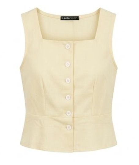 Lovito Square Neck Top Small (Category: Luxury Apparel) located in Davao. Submitted by pickystuff (Listing ID 1453093134, Image 1). Description: Never used, washed only Sqaure neck Size S, but first xs - s With pearl like buttons Manipis ang tela Bought from Lovito website.