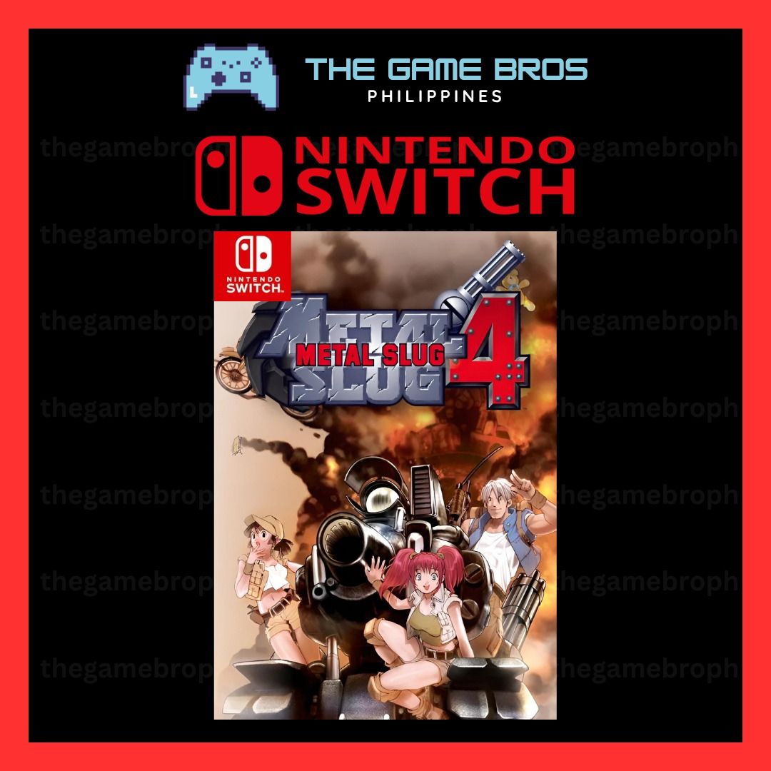 Metal Slug 4 (Nintendo Switch) Digital Game (Category: Nintendo) located in Manila. Submitted by thegamebroph (Listing ID 1453220516, Image 1). Description: 🔥 FEATURES 🔥 ✅ 100% SAFE and LEGAL games bought from Nintendo eShop ✅ ✅ 100% STABLE and RELIABLE !!! ✅ ✅ Not require to MODIFY your console ✅ ✅ Warranty provided✅ ✅ Instant Delivery*✅ ✅ Simple & Details Installation Guide Provided✅ ✅ 99% of all games available on Nintendo eShop✅ [External l