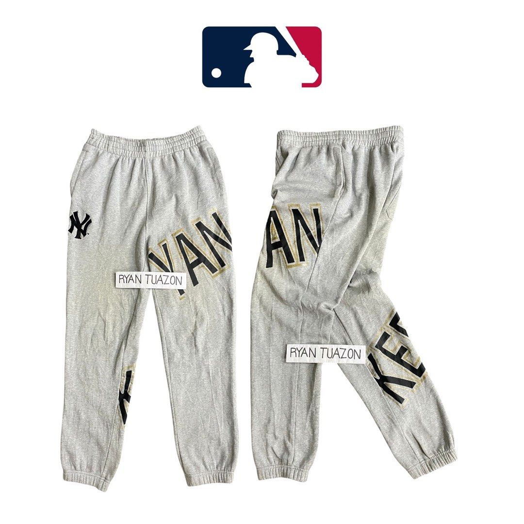 MLB New York Yankees Jogger Pants (Category: Joggers) located in Lubao. Submitted by thriftlangph (Listing ID 1453198840, Image 1). Description: 🏷️P499 MLB New York Yankees Big Logo Jogger Pants 28 to 34W x 39L 11.5 Thigh 9/10 color rate Good condition Honest issue tirang stains kayo na bahala.