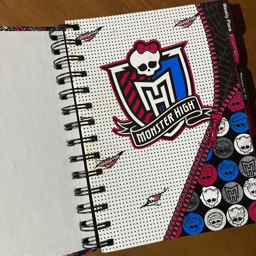 Monster High Spiral Bound Planner Notebook (Category: Stationery & School Supplies) located in Mandaluyong City. Submitted by booksforkeeps (Listing ID 1453169571, Image 2). Description: Pre-owned /Used Selling As Is Some pages of the Monthly Planner sheets have been filled-out; the rest the remaining pages are unused .