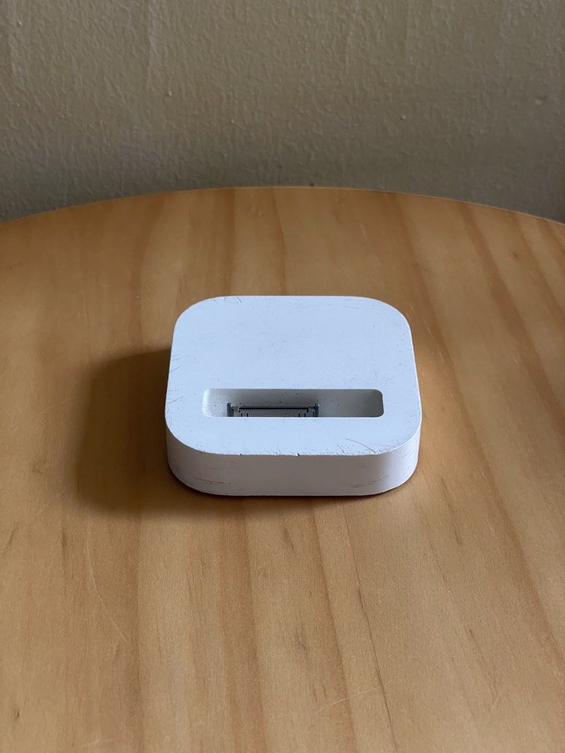 Original Apple iPod Nano Dock (Category: Other Audio Equipment) located in Pasig City. Submitted by juan_two (Listing ID 1453080344, Image 1). Description: Apple iPod Nano Dock (for 1st gen) For charging, syncing, and AUX out Working condition, just scratched but does not affect function RFS: Decluttering Location: Kapitolyo, Pasig MOP: Gcash, Maya, or BPI MOD: J&T or courier by buyer.