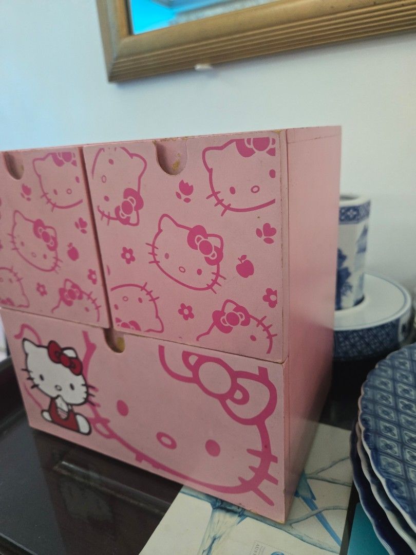 Pink Hello Kitty 4-Drawer Storage Box Organizer (Category: Storage Boxes & Baskets) located in Quezon City. Submitted by samcas (Listing ID 1453070220, Image 2). Description: Cute pink Kitty storage box with 3 drawers. Ideal for stationery and accessories. Perfect for Kitty fans!.
