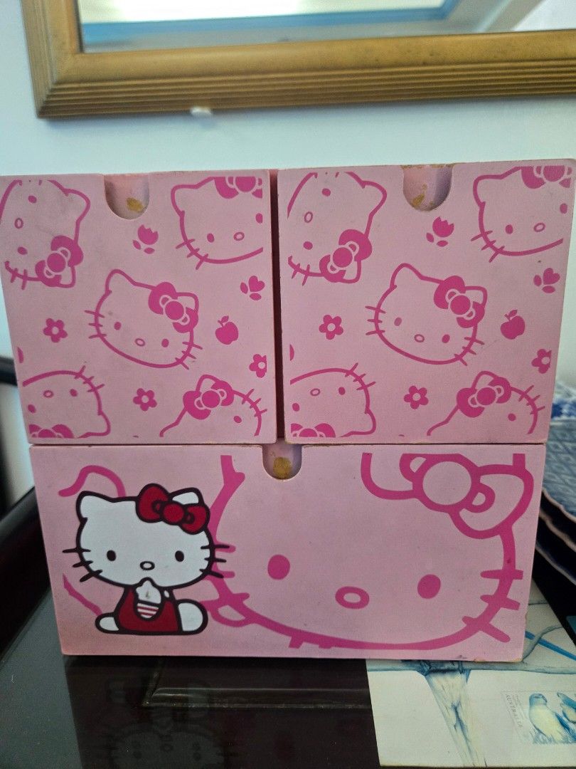 Pink Hello Kitty 4-Drawer Storage Box Organizer (Category: Storage Boxes & Baskets) located in Quezon City. Submitted by samcas (Listing ID 1453070220, Image 1). Description: Cute pink Kitty storage box with 3 drawers. Ideal for stationery and accessories. Perfect for Kitty fans!.