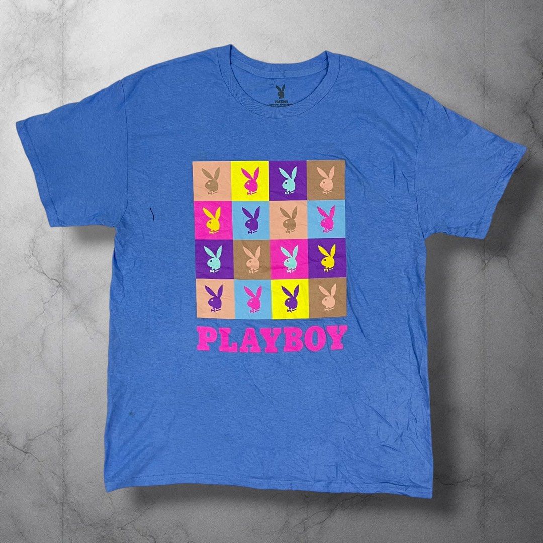 Playboy Graphic T-Shirt Blue (Category: Tshirts & Polo Shirts ) located in Cavite. Submitted by itsayaaa (Listing ID 1453227873, Image 1). Description: “BIDDING ON MY FB WALL: ALIAH LYN OBLEA” Playboy Blue Multicolor Shirt Size: Large Dimes: 22 width / 29 length Issue: No issue Colorate: 9/10 Condition: Excellent Condition STARTING BID: 150 INCREMENT: 50 CLAIM: 📥.
