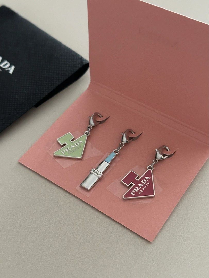 Prada Keychain Set of 3 GWP (Authentic) (Category: Luxury Accessories) located in Manila. Submitted by designerarchives.ph (Listing ID 1453232174, Image 2). Description: SALE (Limited time) I have a catalog if interested 💌 •Eta: 7-10 days •50% dp required •Buyer will shoulder local sf •No return/refund/exchange of size Shipping: NCR - Grab/Lalamove Provincial - LBC.