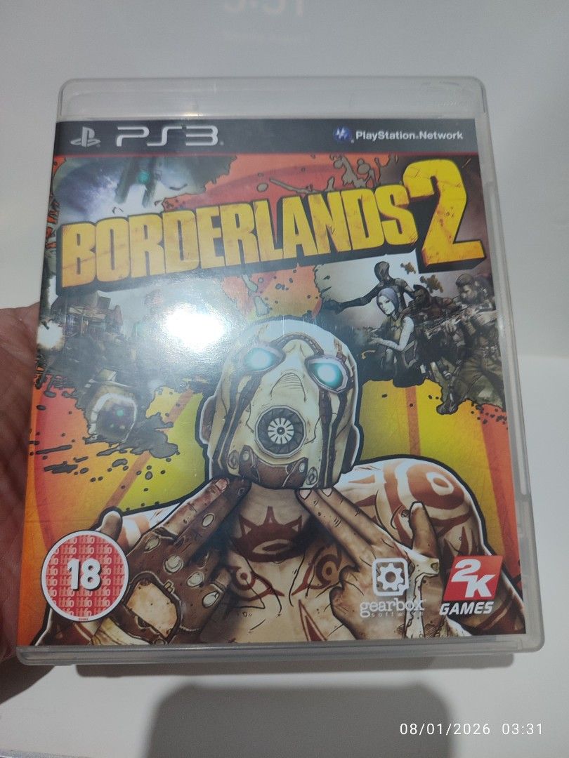 PS3 - Borderlands 2 (LIKE NEW) "EU" (Category: PlayStation) located in Mendez-Nunez. Submitted by sf2_gameshop (Listing ID 1453053514, Image 2). Description: PLEASE READ CONDITION: A pre-loved item - its condition is ideal for collectors. It comes with a paper sleeve and the original game manual. Tested working. GENRE: Action role-playing, first-person shooter MODE: Single-player REGION: 2 - Europe VOICE: English IN-GAME TEXT: English MANUAL: Eng