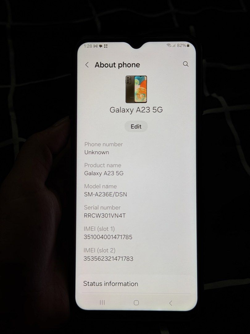 Samsung Galaxy A23 5G (Category: Samsung) located in Manila. Submitted by jendukie_kim (Listing ID 1453096837, Image 1). Description: 16/128gb 5G Dual sim No issue sa performance Minor dents but still presentable Unit only.