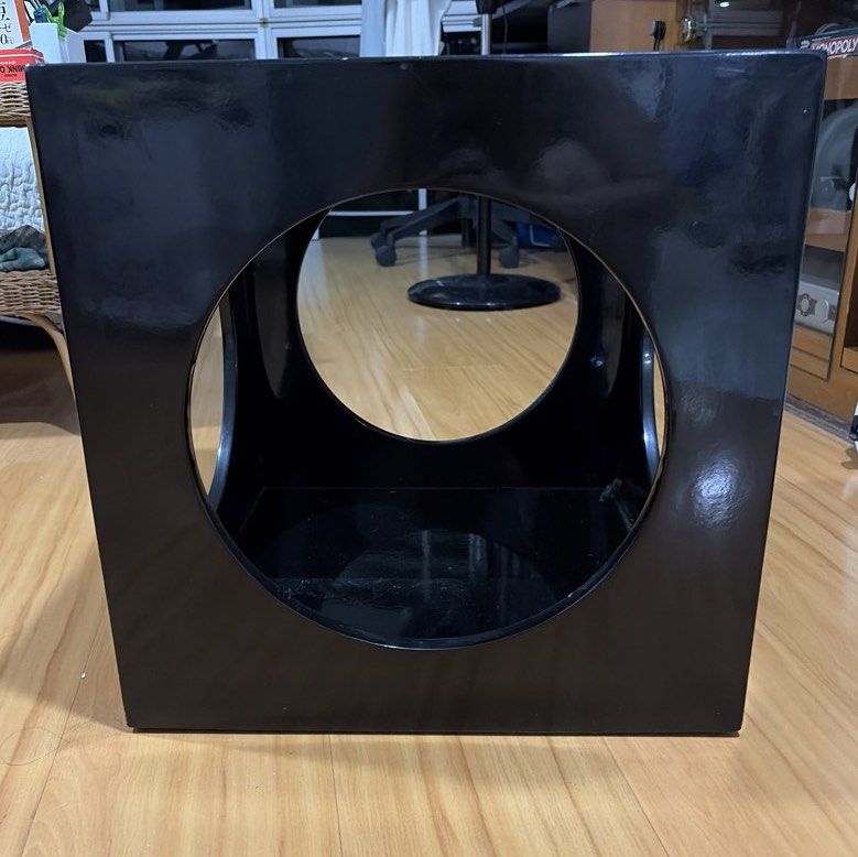 Side table (Category: Tables & Sets) located in Singapore. Submitted by aquagc (Listing ID 1453194560, Image 1). Description: Black 4 sides circle side table Slight scratches on table.