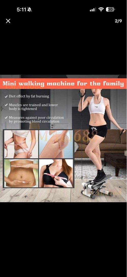 Stepper Exercise (Category: Cardio & Fitness Machines) located in Singapore. Submitted by flowahonline2 (Listing ID 1453139811, Image 3). Description: Bought on tiktok shop last year for $32 Literally used like twice and now i dont want it anymore Everything still in good condition, looks brand new comes with the grey mat also .