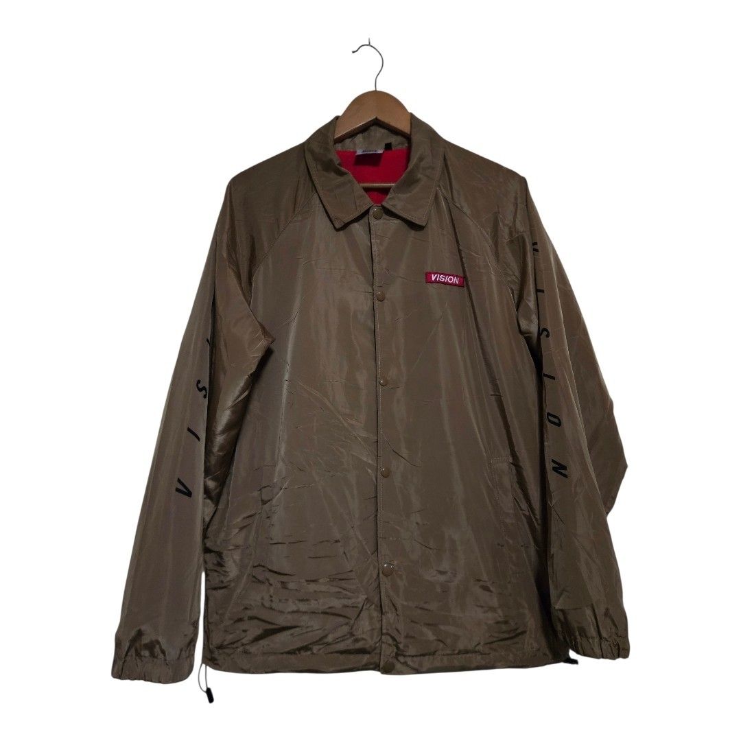 Vision street wear sand beige coach jacket (Category: Coats, Jackets and Outerwear) located in Baguio. Submitted by fadexquisite (Listing ID 1453097698, Image 1). Description: Vision street wear sand beige coach jacket Large 28x24 Excellent condition 500 plus ship fee.